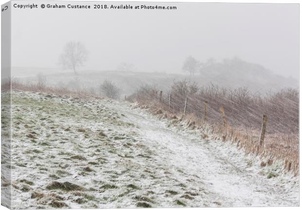 Dunstable Downs in Winter Canvas Print by Graham Custance