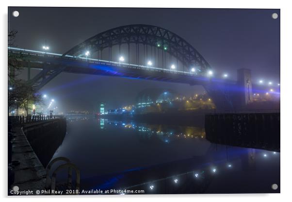 Fog on the Tyne Acrylic by Phil Reay