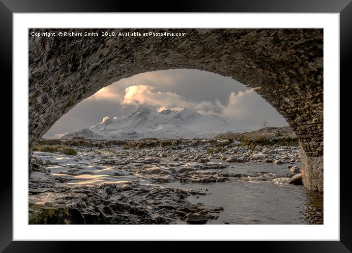 Black cuillin from the river Sligachan. Framed Mounted Print by Richard Smith