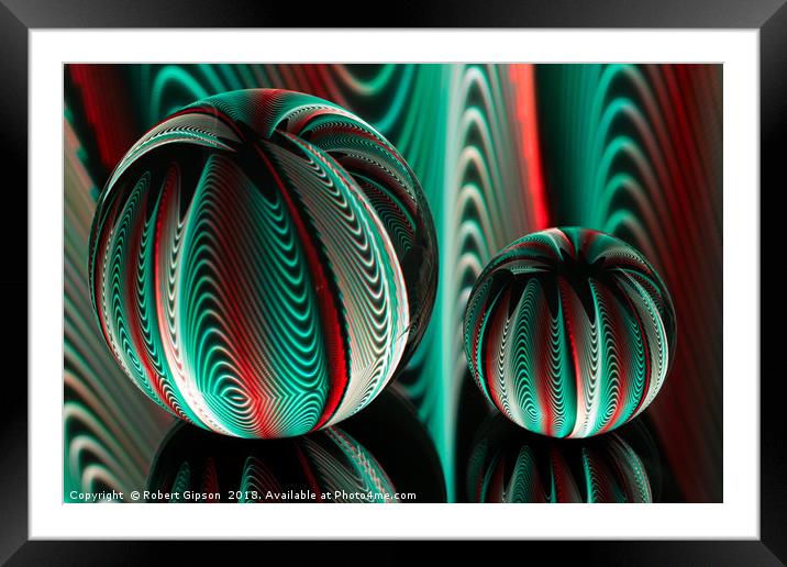 Abstract art Two Balls crystal. Framed Mounted Print by Robert Gipson