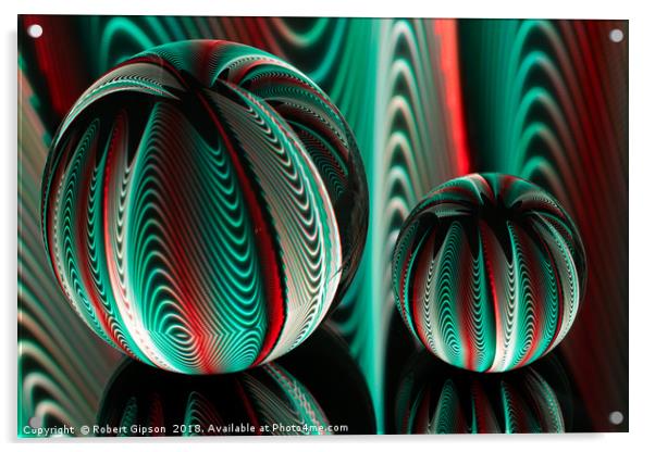 Abstract art Two Balls crystal. Acrylic by Robert Gipson