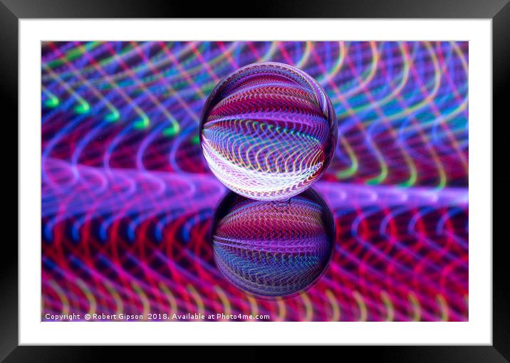 Abstract art Waves in the crystal ball. Framed Mounted Print by Robert Gipson