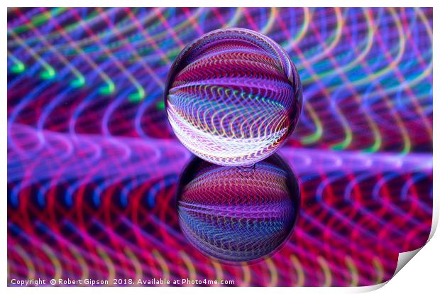 Abstract art Waves in the crystal ball. Print by Robert Gipson