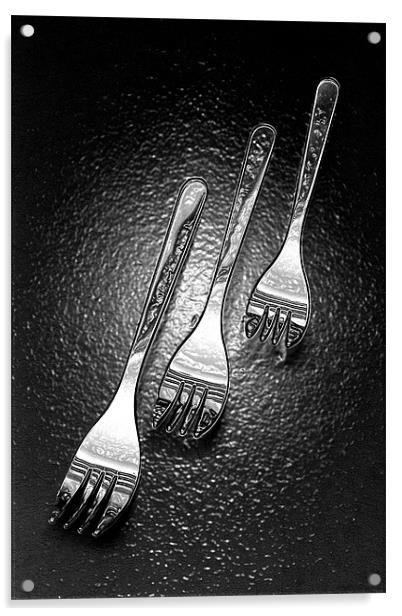 Funky forks Acrylic by Graham Piper