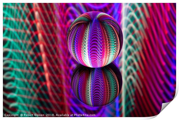 Abstract art Crystal ball waves Print by Robert Gipson