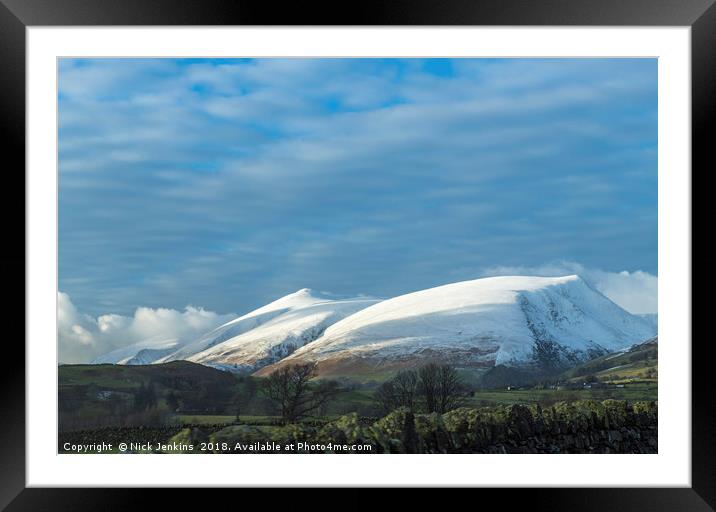 Skiddaw in Winter Lake District National Park  Framed Mounted Print by Nick Jenkins