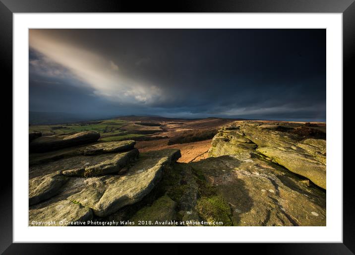 Stanage Edge, Peak District National Park Framed Mounted Print by Creative Photography Wales