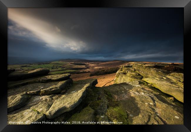Stanage Edge, Peak District National Park Framed Print by Creative Photography Wales