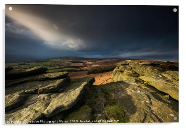 Stanage Edge, Peak District National Park Acrylic by Creative Photography Wales