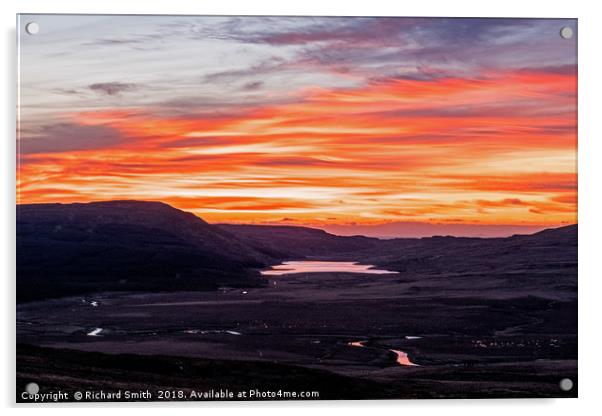 A sunset over Loch Niarsco Acrylic by Richard Smith