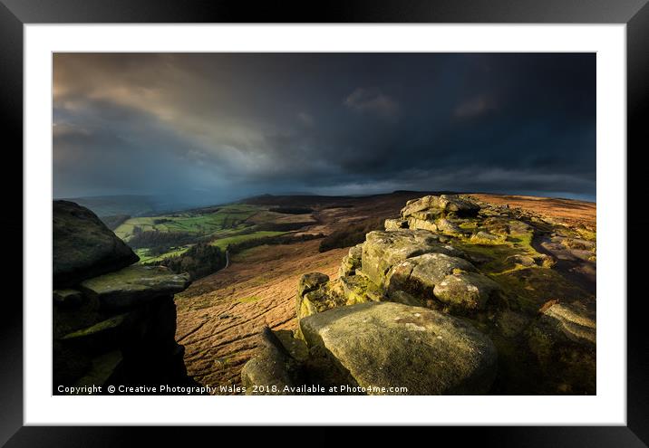 Stanage Edge, Peak District National Park Framed Mounted Print by Creative Photography Wales