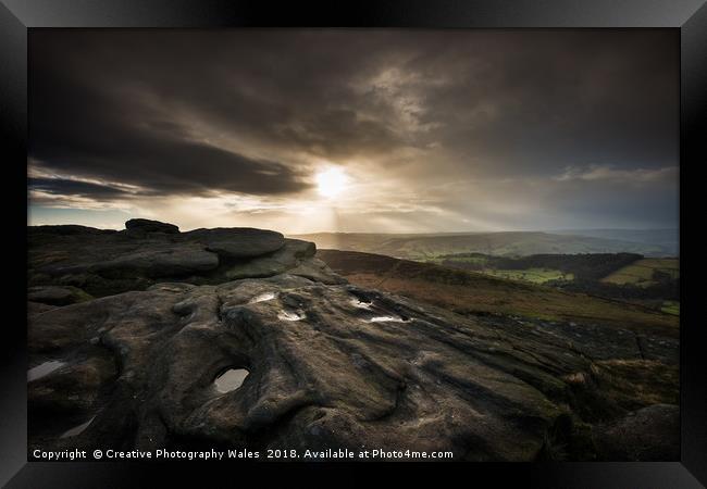 Stanage Edge, Peak District National Park Framed Print by Creative Photography Wales