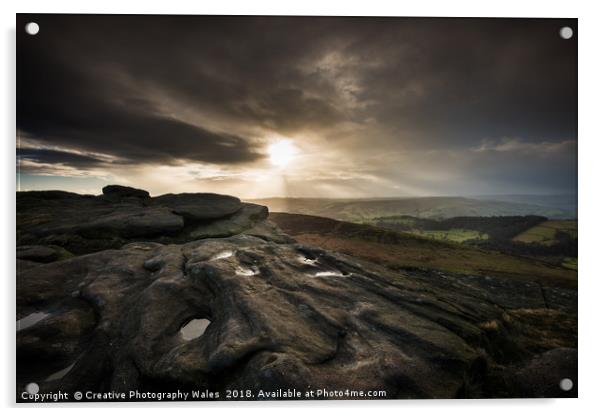 Stanage Edge, Peak District National Park Acrylic by Creative Photography Wales