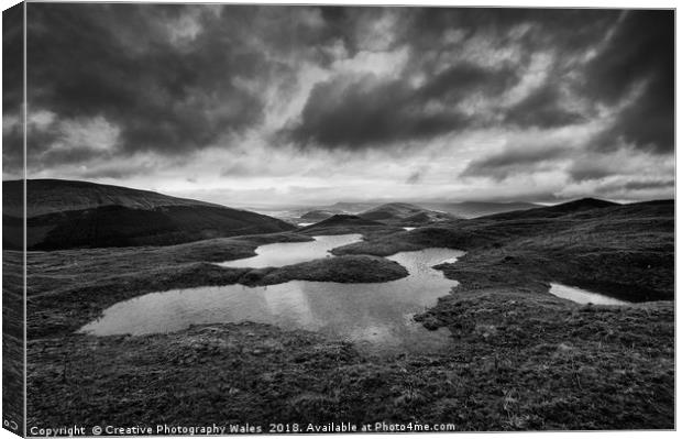 View to Tor y Foel, and Talybont Reservoir Brecon  Canvas Print by Creative Photography Wales