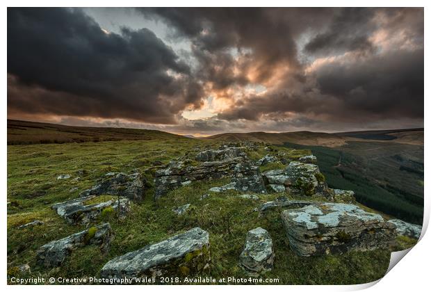 View to Tor y Foel, and Talybont Reservoir Brecon  Print by Creative Photography Wales