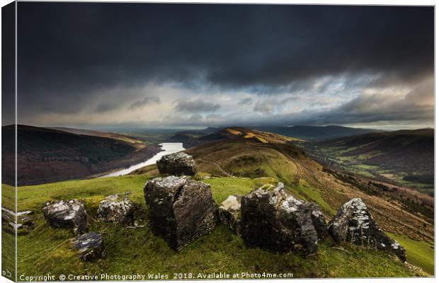 View to Tor y Foel, and Talybont Reservoir Brecon  Canvas Print by Creative Photography Wales