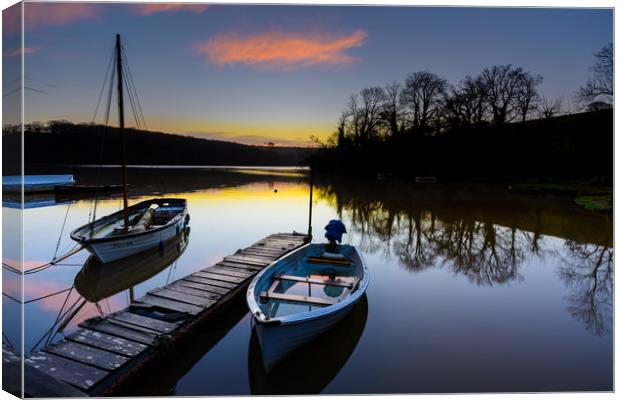 St Clement dawn moorings Canvas Print by Michael Brookes