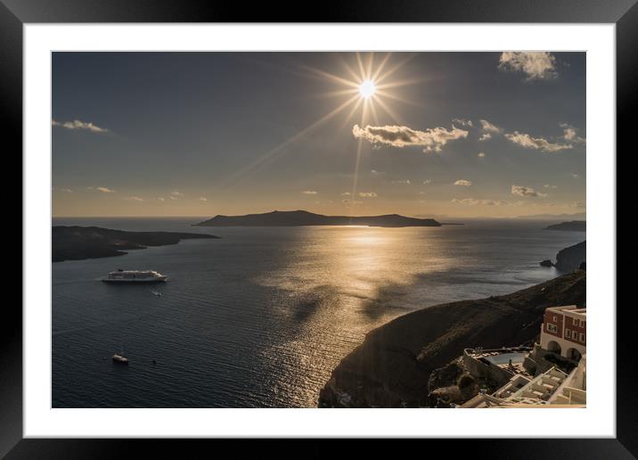 The sparkle of Santorini Framed Mounted Print by Naylor's Photography
