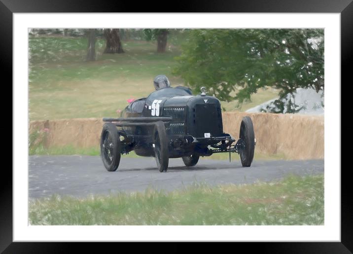 Hudson Super 6 Vintage Racer Framed Mounted Print by Adrian Beese