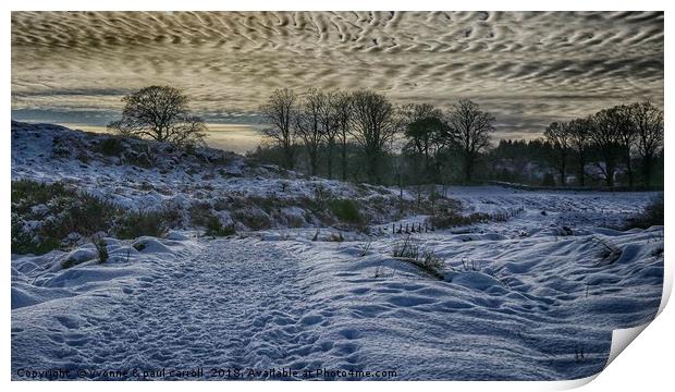 West Highland Way in winter Print by yvonne & paul carroll