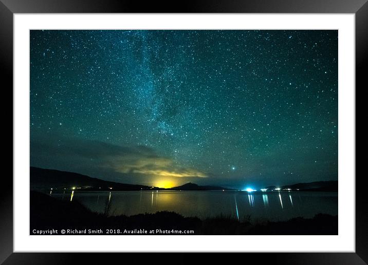 Milky Way from Sconcer quarry. Framed Mounted Print by Richard Smith