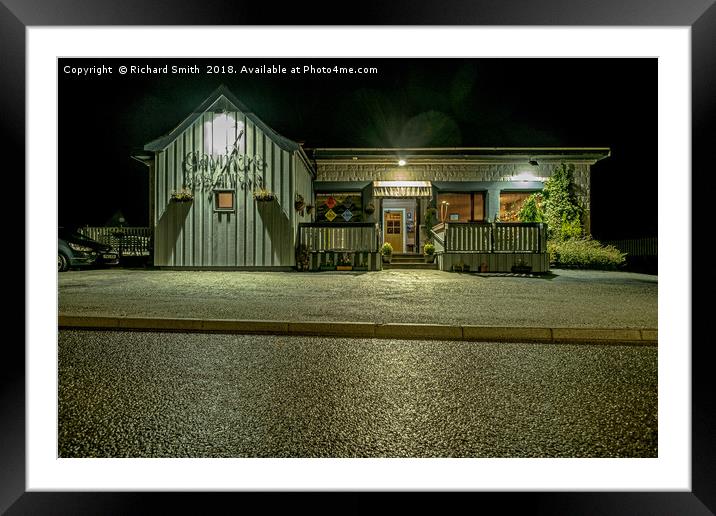 The Claymore Restaurant at night Framed Mounted Print by Richard Smith