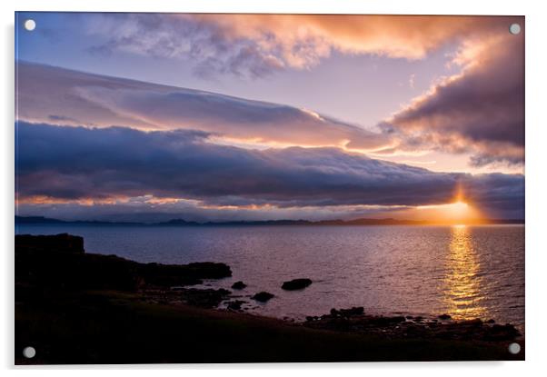 Sunset Over Raasay from Applecross Acrylic by Jacqi Elmslie