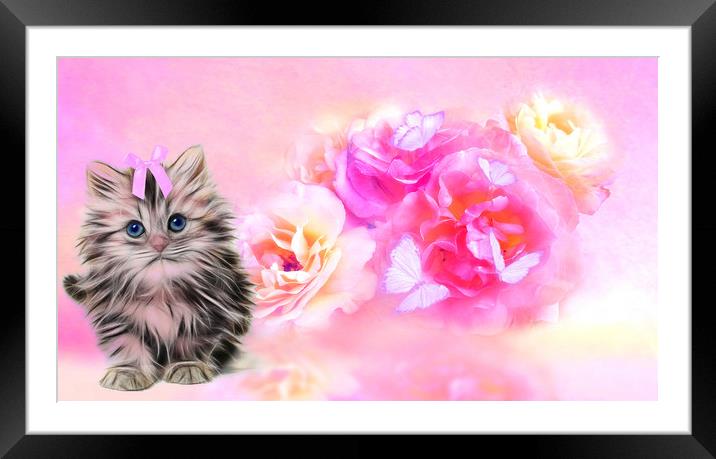kitty cute Framed Mounted Print by sue davies