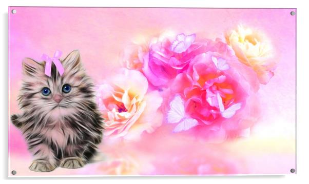 kitty cute Acrylic by sue davies