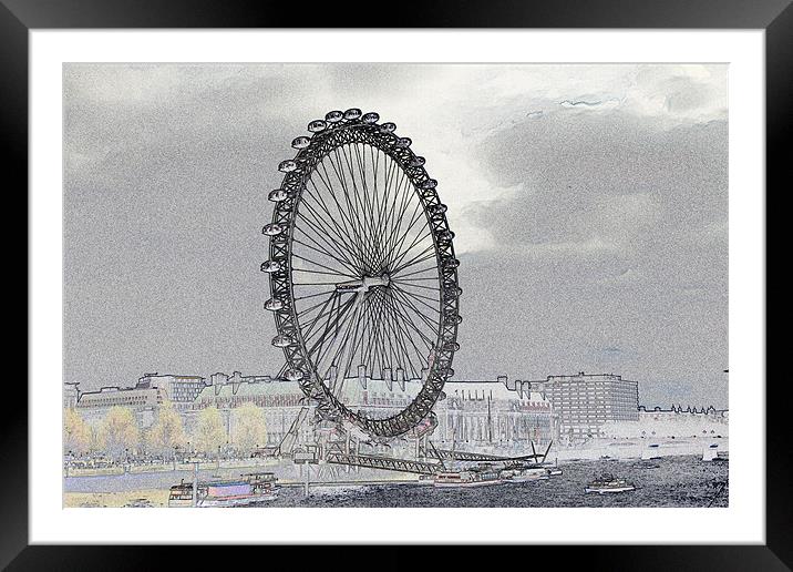 A different London eye Framed Mounted Print by les tobin