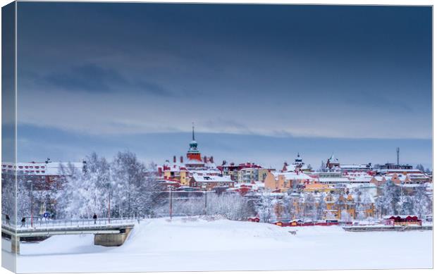 Winter in Östersund Sweden Canvas Print by Hamperium Photography
