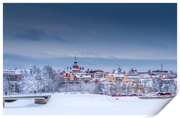 Winter in Östersund Sweden Print by Hamperium Photography