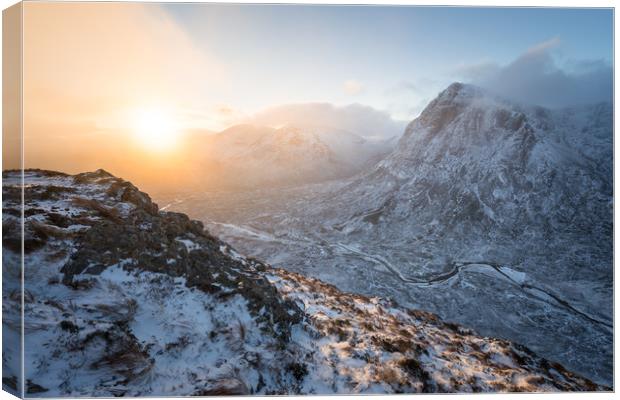 Beinn A'Chrulaiste Winter Sunrise Canvas Print by James Grant