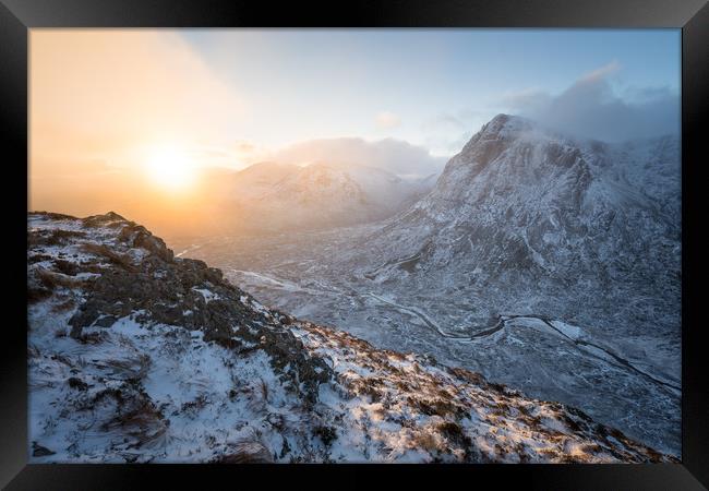 Beinn A'Chrulaiste Winter Sunrise Framed Print by James Grant