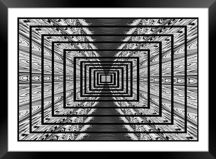 Grey Tunnel Abstract Framed Mounted Print by paulette hurley
