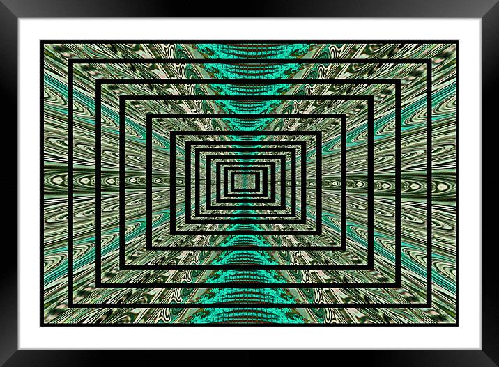 A Green Tunnel Abstract. Framed Mounted Print by paulette hurley