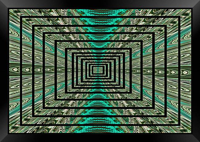 A Green Tunnel Abstract. Framed Print by paulette hurley
