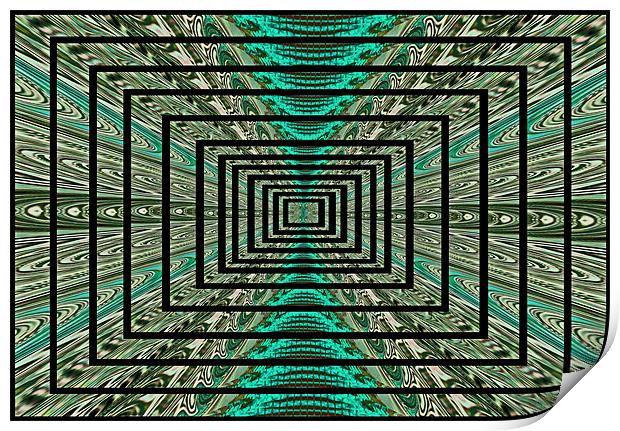 A Green Tunnel Abstract. Print by paulette hurley