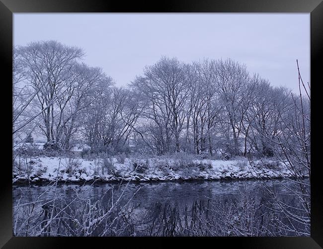 Caledonian Canal  In The Snow Framed Print by Nigel G Owen
