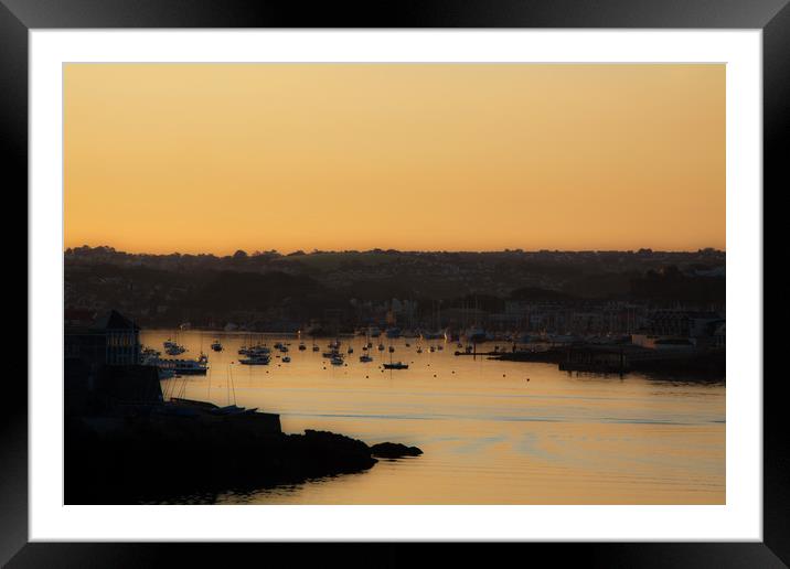 Sunrise over Sutton Harbour, Plymouth Framed Mounted Print by David Tanner
