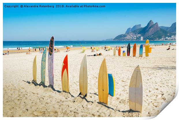 Surfboards in Ipanema Print by Alexandre Rotenberg