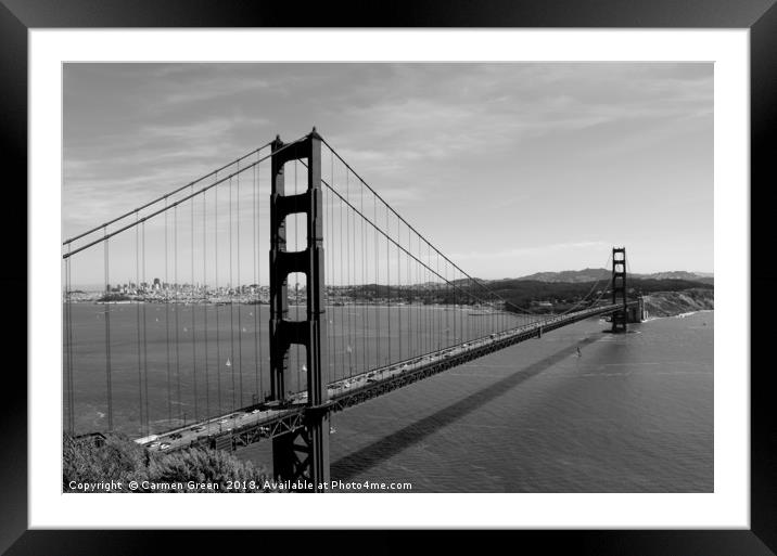 Golden Gate Bridge, San Francisco Framed Mounted Print by Carmen Green