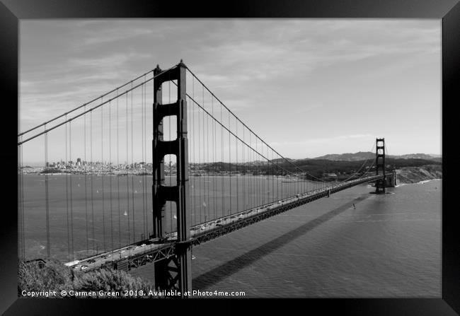 Golden Gate Bridge, San Francisco Framed Print by Carmen Green