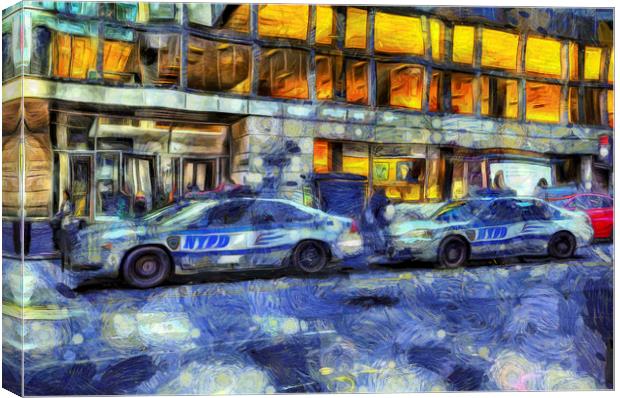 NYPD Art Canvas Print by David Pyatt