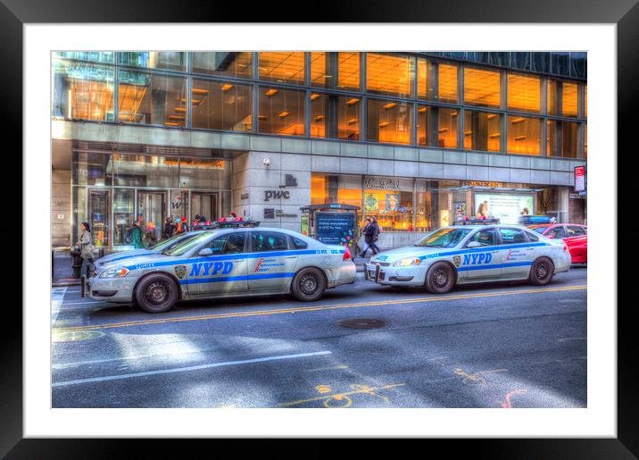 NYPD Police Cars Framed Mounted Print by David Pyatt