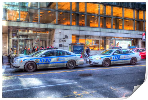 NYPD Police Cars Print by David Pyatt