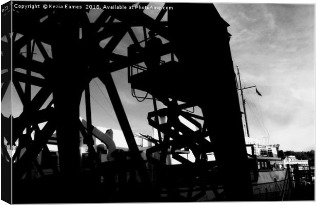 Cranes over Bristol Docks Canvas Print by Kezia Eames