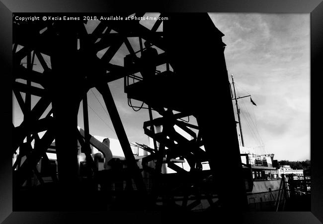 Cranes over Bristol Docks Framed Print by Kezia Eames