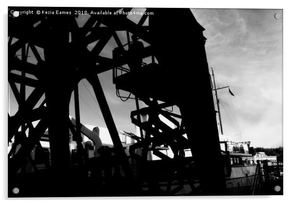 Cranes over Bristol Docks Acrylic by Kezia Eames