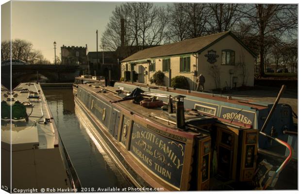 Golden Barges of Stratford  Canvas Print by Rob Hawkins